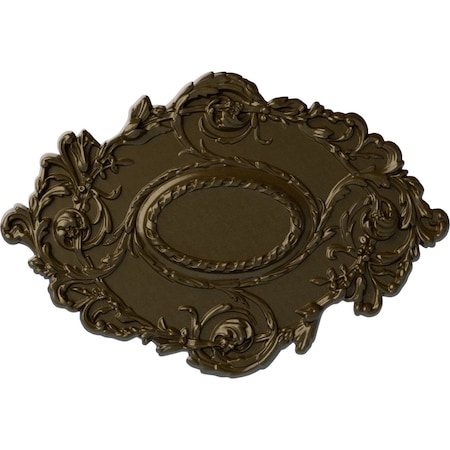 Kinsley Flowing Leaf Ceiling Medallion, Hand-Painted Brass, 30 3/8"W x 20 3/4"H x 1"P